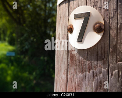 rustic number seven Stock Photo