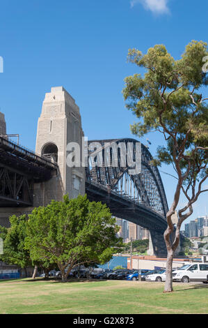 View of Sydney Harbour Bridge from Bradfield Park, Milsons Point, Sydney, New South Wales, Australia Stock Photo