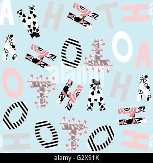 Letters   seamless pattern and seamless pattern in swatch menu, vector image Stock Vector