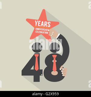 48th Years Anniversary Typography Design Vector Illustration Stock Vector