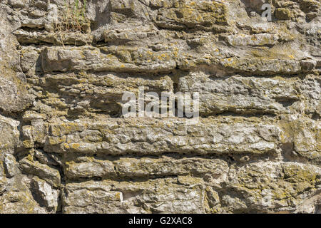 Details of an old gray stone wall Stock Photo