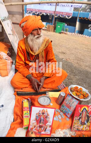 a hindu sanyasi at ganga sagar festival near kolkata Stock Photo