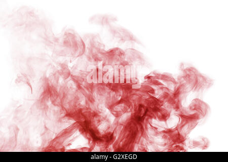 red smoke on the white background. Stock Photo