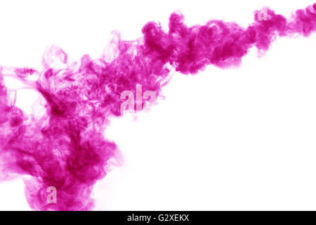 pink smoke isolated on the white background. Stock Photo