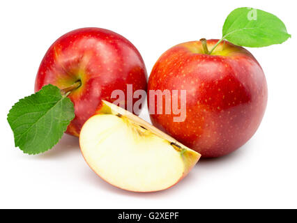 red apples isolated on the white background. Stock Photo