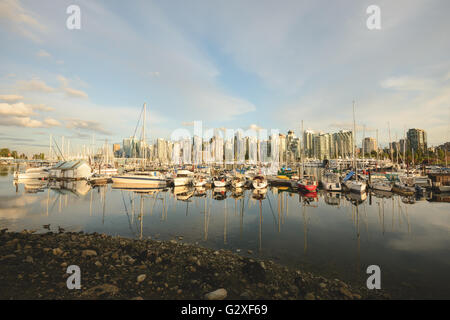 The Vancouver Marina from Stanley Park Stock Photo