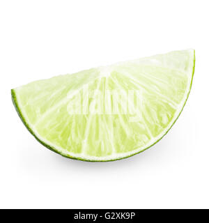 slice of lime isolated on white clipping path Stock Photo