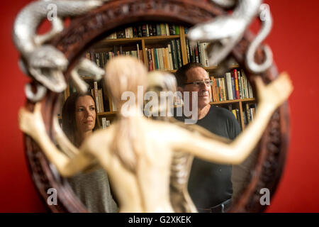 Crime novelist Peter James and his wife Lara at home in Sussex. Stock Photo