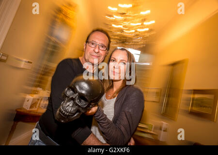 Crime novelist Peter James and his wife Lara at home in Sussex. Stock Photo