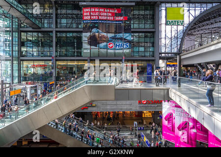 Interior Of Berlin Hauptbahnhof Station, A Multi Level Train Station ...