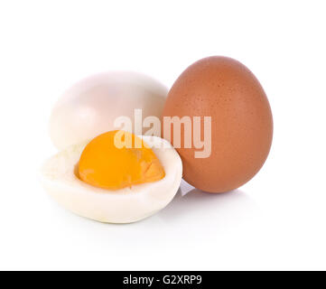 Half of Boiled egg isolated on white background Stock Photo