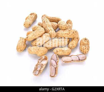 Boiled Peanuts on white background Stock Photo