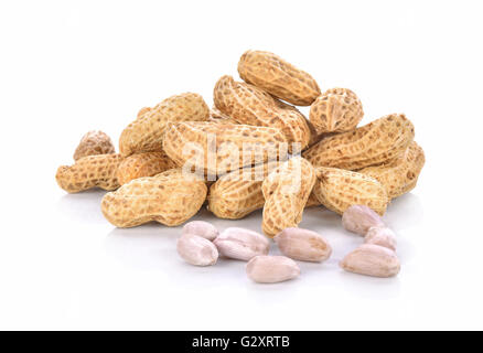 Boiled Peanuts on white background Stock Photo
