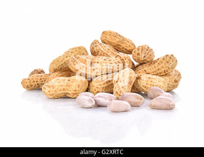 Boiled Peanuts on white background Stock Photo
