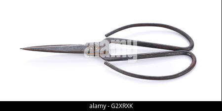 old scissors isolated on white background Stock Photo