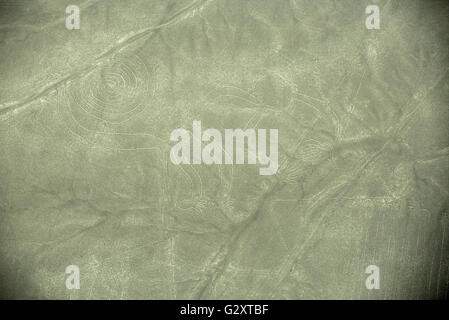 Nazca Lines - Monkey - Aerial View from a Plane Stock Photo