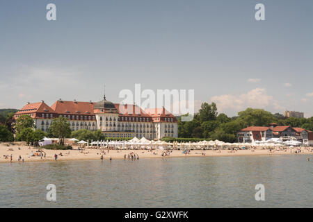 Sopot, Poland - Sofitel Grand Sopot luxury hotel and beach Stock Photo