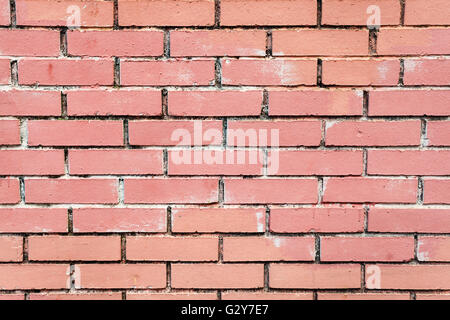 stone background - pink painted brick wall Stock Photo
