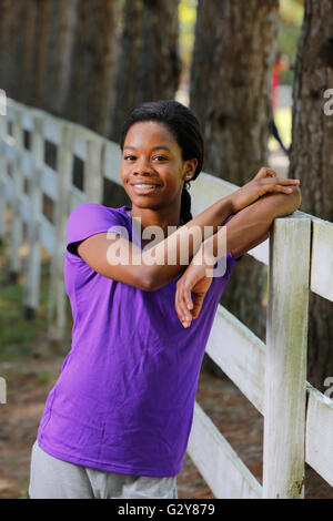 Gabby Douglas at the Karolyi Ranch, the USA Gymnastics National Team Training Center in the Sam Houston National Forest. Stock Photo