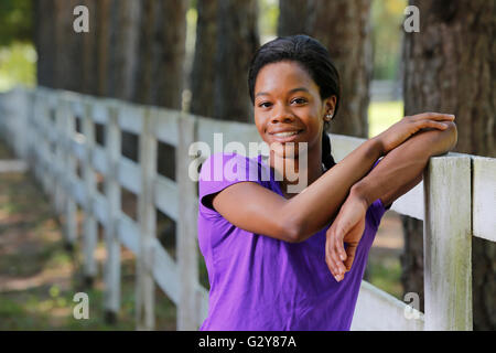 Gabby Douglas at the Karolyi Ranch, the USA Gymnastics National Team Training Center in the Sam Houston National Forest. Stock Photo