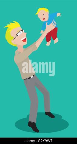 Father and baby Stock Vector