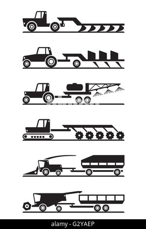 Agricultural machinery icon set - vector illustration Stock Vector ...