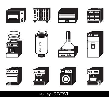 Household appliances icon set - vector illustration Stock Vector