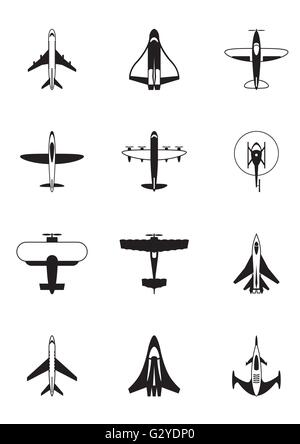 Different aircrafts - vector illustration Stock Vector