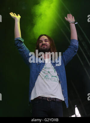 Kevin Parker of Tame Impala on day two of the Forbidden Fruits Festival in the grounds of the Royal Hospital Kilmainham in Dublin. Stock Photo