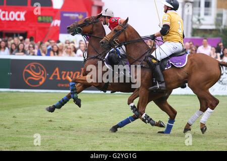 Hurlingham Club, London, UK. 04th June, 2016. Chestertons Polo in the Park. Match - Argentex Team Dubai versus Jnan Amar Polo Club Team Marrakech © Action Plus Sports/Alamy Live News Stock Photo