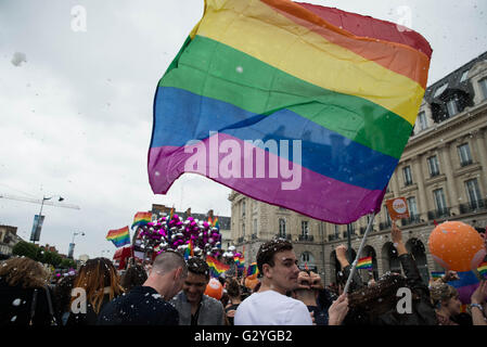 France , Rennes , Jun 04,2016  The Pride March each year brings together about 3,000 people in the streets of Rennes, Credit:  imagespic/Alamy Live News Stock Photo