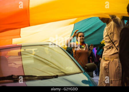 France , Rennes , Jun 04,2016  The Pride March each year brings together about 3,000 people in the streets of Rennes, Credit:  imagespic/Alamy Live News Stock Photo