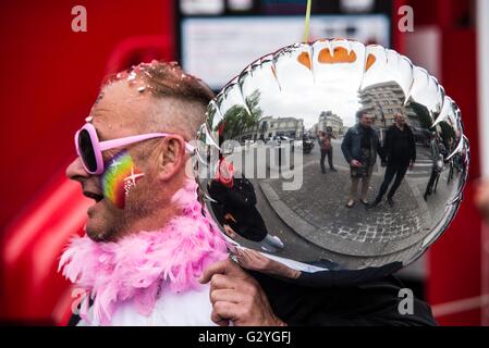 France , Rennes , Jun 04,2016  The Pride March each year brings together about 3,000 people in the streets of Rennes, Credit:  imagespic/Alamy Live News Stock Photo