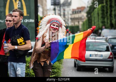 France , Rennes , Jun 04,2016  The Pride March each year brings together about 3,000 people in the streets of Rennes, Credit:  imagespic/Alamy Live News Stock Photo