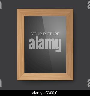 Wooden rectangular frame Stock Vector