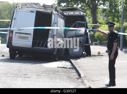 REGISTRATION PIXELATED BY THE PA PICTURE DESK A car being pulled from ...