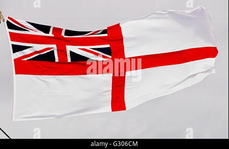 AJAX NEWS PHOTOS. PORTSMOUTH, ENGLAND. - FLAG - WHITE ENSIGN OF THE ROYAL NAVY. PHOTO:JONATHAN EASTLAND/AJAX REF:323071/30 Stock Photo
