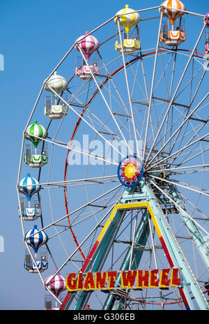 Vintage fair ground attractions on a sunny day in skegness, lincolnshire Stock Photo