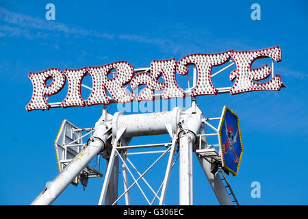 Vintage fair ground attractions on a sunny day in skegness, lincolnshire Stock Photo