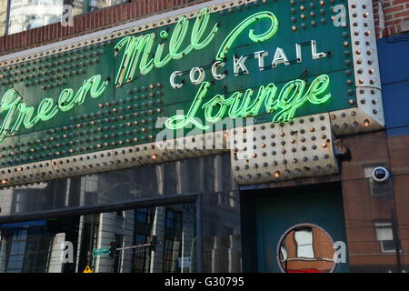 The Green Mill Tavern in Chicago's Uptown Neighborhood has been open over 100-years and was an Al Capone speak easy during prohibition. Stock Photo