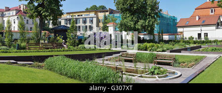 VILNIUS, LITHUANIA - MAY 29, 2016: Spring  May holiday in a popular public city municipal Bernardinu garden near Vilnia (Wavy) r Stock Photo