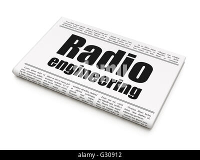 Radio Tagline Science Science concept: newspaper headline Radio Engineering on White ...