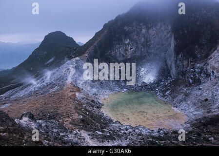 Crater at the top of Sibayak Volcano, an active volcano at Berastagi (Brastagi), North Sumatra, Indonesia, Southeast Asia, Asia Stock Photo