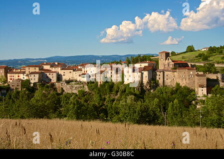 Perched medieval village, Saint Vincent church dating from the 12th century, Vieille Brioude, Auvergne, Haute Loire, France Stock Photo