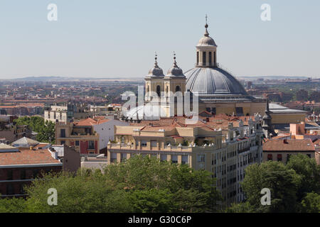 Basilica de San Francisco el Grande seen from the rooftop of Catedral de la Almudena in Madrid, Spain, Europe Stock Photo