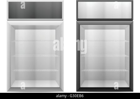 Display fridge on a white background. Stock Vector