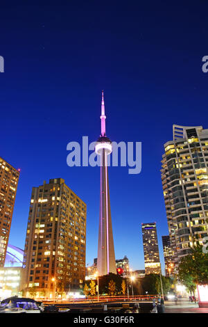CN tower at night , Toronto, Canada Stock Photo