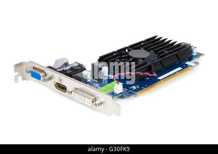 Computer graphics card isolated on white background with clipping path Stock Photo