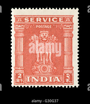 Postage stamp from India depicting Capital of Asoka Pillar. Stock Photo
