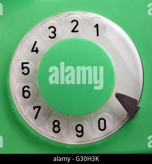 Old Green Rotary Telephone Stock Photo